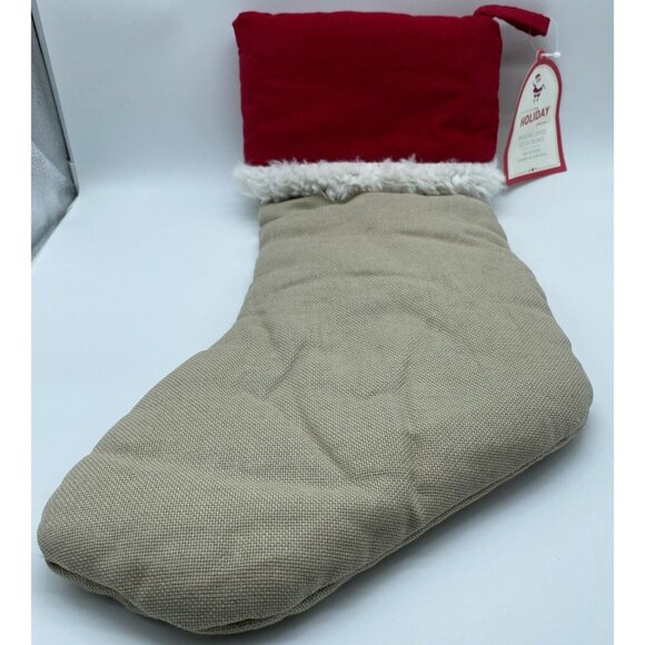 Pottery Barn Kids Papa Woodland Bear Stocking Holiday Christmas Quilted Xmas - Picture 6 of 12